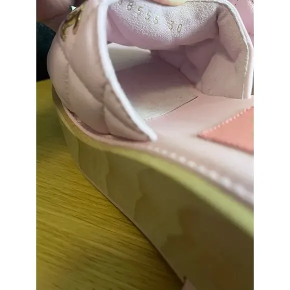 Chanel | Pink Quilted Lambskin Leather Platform Sole CC Logo Size EU 38 - Picture 7 of 10